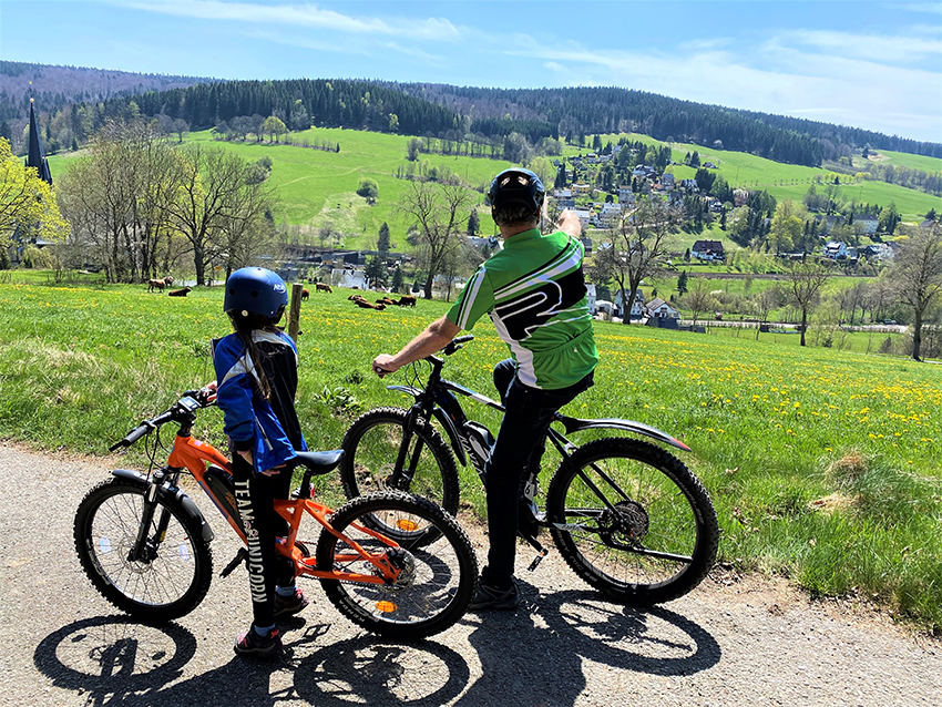 Mountainbiker im Erzgebirge
