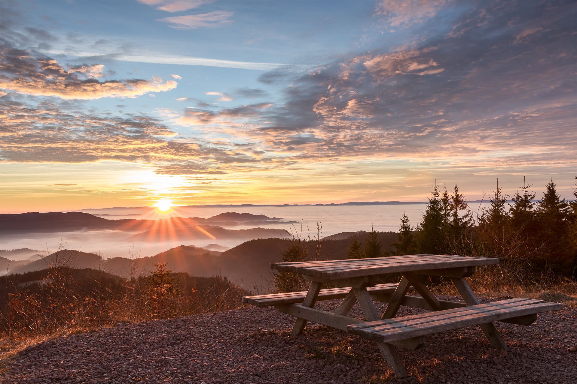 Sonnenuntergang Schwarzwald