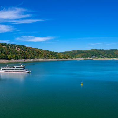 The Edersee reservoir near the dam wall