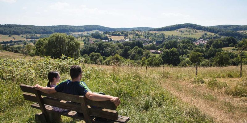 Schöner Ausblick auf den Spessart bei einer Rast