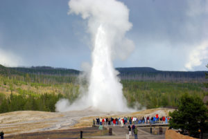 Geysir Old Faithful im Yellowstone Nationalpark in den USA