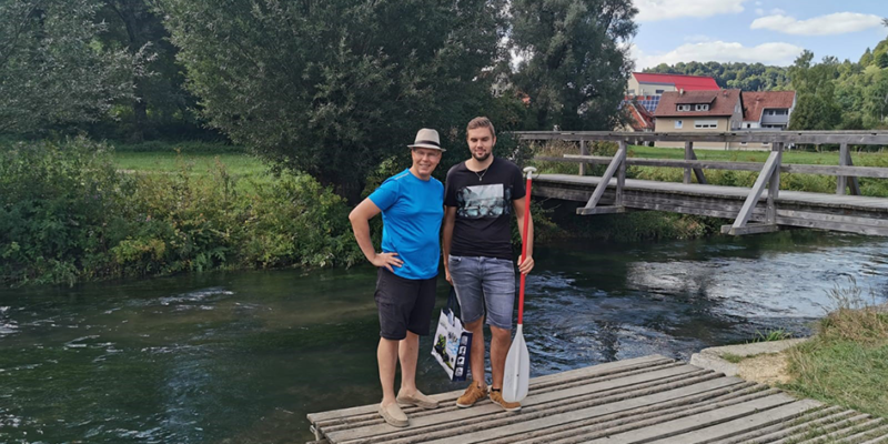 Kanufahrt auf der grossen Lauter - Pause am Rastplatz