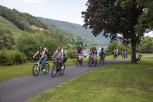 Fahrradfahrer auf dem MainRadweg bei Miltenberg