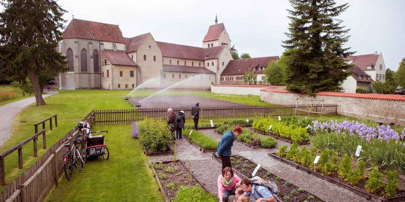 Garten auf der Insel Reichenau im Bodensee.